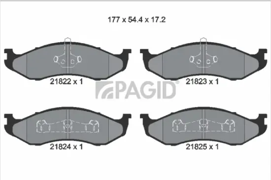 Bremsbelagsatz, Scheibenbremse Vorderachse PAGID T1132N Bild Bremsbelagsatz, Scheibenbremse Vorderachse PAGID T1132N