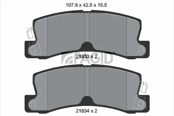 Bremsbelagsatz, Scheibenbremse Hinterachse PAGID T0393N