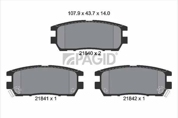 Bremsbelagsatz, Scheibenbremse Hinterachse PAGID T3019N