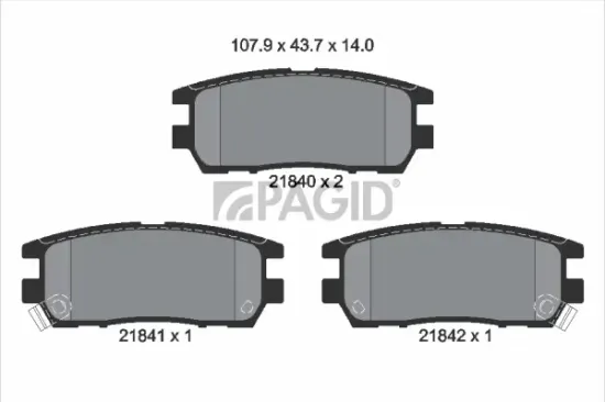 Bremsbelagsatz, Scheibenbremse Hinterachse PAGID T3019N Bild Bremsbelagsatz, Scheibenbremse Hinterachse PAGID T3019N
