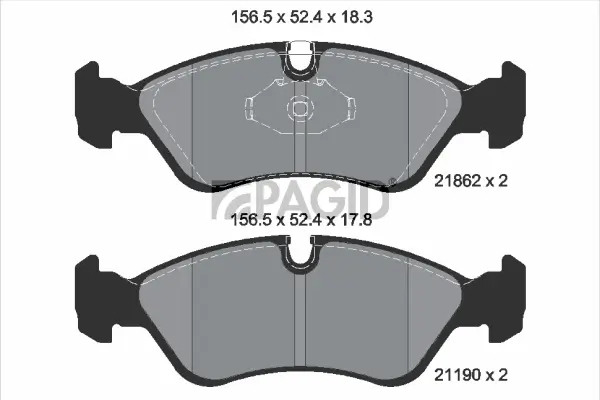 Bremsbelagsatz, Scheibenbremse Vorderachse PAGID T1082N