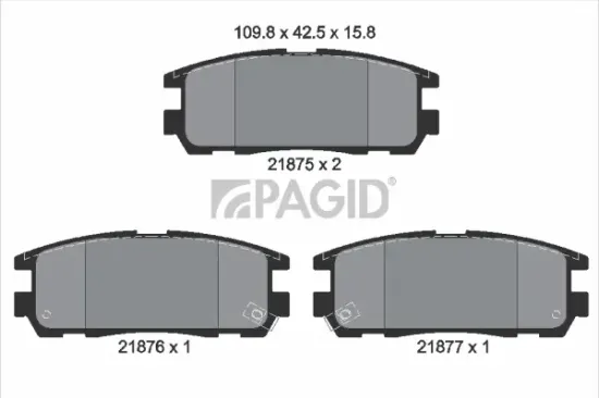 Bremsbelagsatz, Scheibenbremse Hinterachse PAGID T3034N Bild Bremsbelagsatz, Scheibenbremse Hinterachse PAGID T3034N