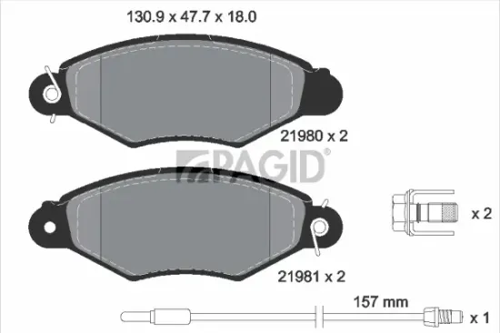 Bremsbelagsatz, Scheibenbremse Vorderachse PAGID T9070N Bild Bremsbelagsatz, Scheibenbremse Vorderachse PAGID T9070N