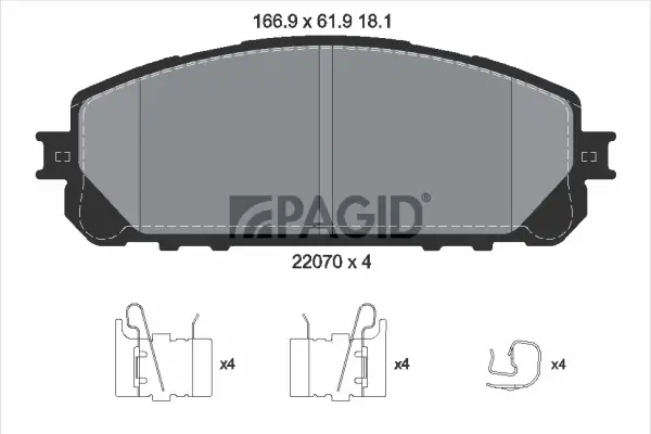 Bremsbelagsatz, Scheibenbremse Vorderachse PAGID T2467N