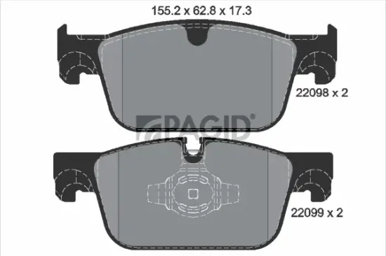 Bremsbelagsatz, Scheibenbremse Vorderachse PAGID T4173N Bild Bremsbelagsatz, Scheibenbremse Vorderachse PAGID T4173N