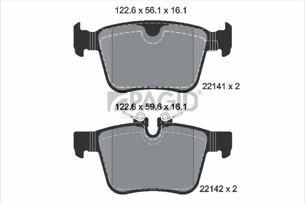 Bremsbelagsatz, Scheibenbremse Hinterachse PAGID T2461N