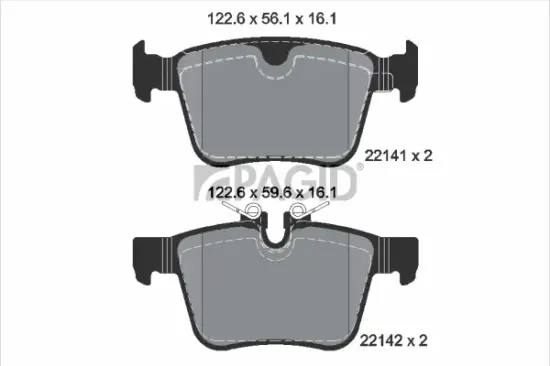 Bremsbelagsatz, Scheibenbremse Hinterachse PAGID T2461N Bild Bremsbelagsatz, Scheibenbremse Hinterachse PAGID T2461N