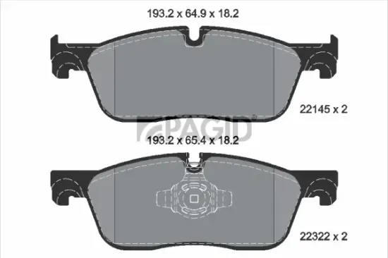 Bremsbelagsatz, Scheibenbremse Vorderachse PAGID T2512N Bild Bremsbelagsatz, Scheibenbremse Vorderachse PAGID T2512N