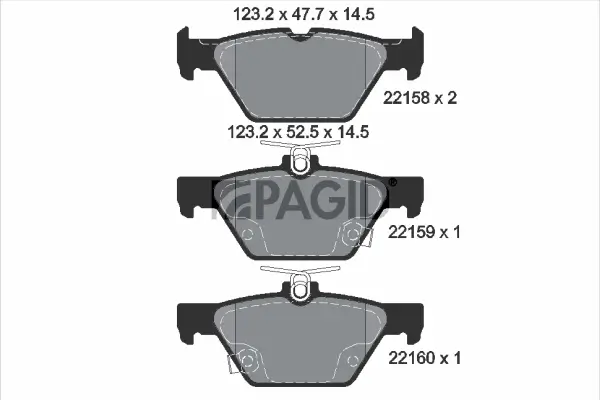Bremsbelagsatz, Scheibenbremse Hinterachse PAGID T2492N