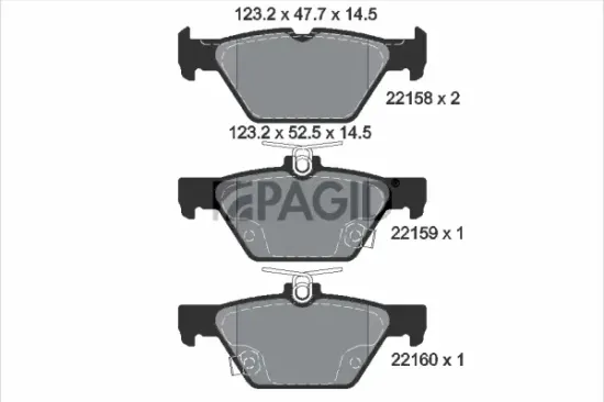 Bremsbelagsatz, Scheibenbremse Hinterachse PAGID T2492N Bild Bremsbelagsatz, Scheibenbremse Hinterachse PAGID T2492N
