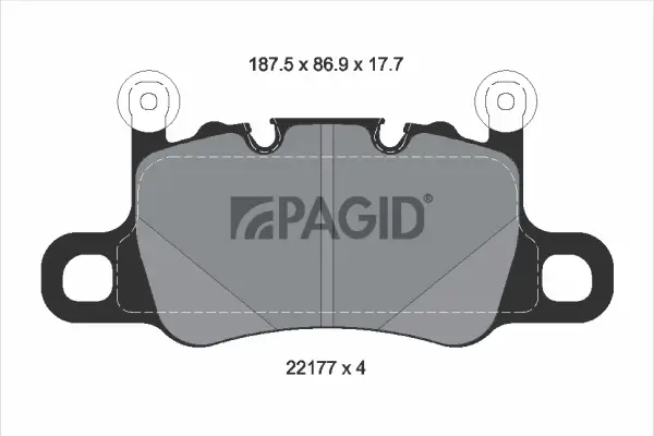 Bremsbelagsatz, Scheibenbremse Hinterachse PAGID T3192N