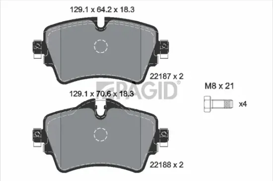 Bremsbelagsatz, Scheibenbremse Vorderachse PAGID T2410N Bild Bremsbelagsatz, Scheibenbremse Vorderachse PAGID T2410N