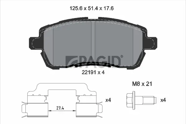 Bremsbelagsatz, Scheibenbremse Vorderachse PAGID T2601N
