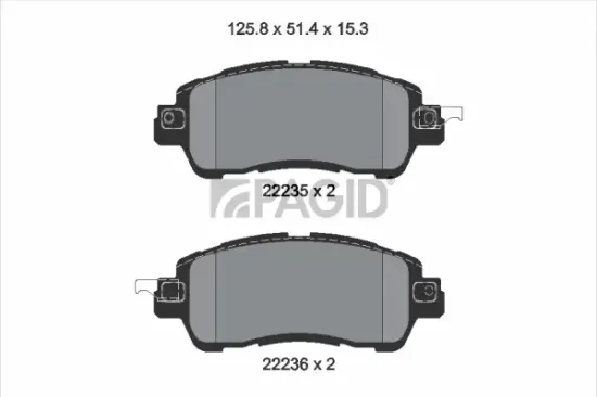 Bremsbelagsatz, Scheibenbremse Vorderachse PAGID T2470N Bild Bremsbelagsatz, Scheibenbremse Vorderachse PAGID T2470N