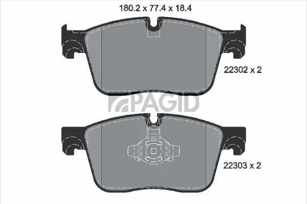 Bremsbelagsatz, Scheibenbremse Vorderachse PAGID T2511N