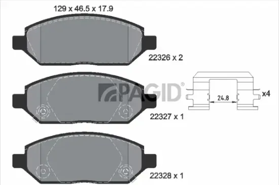Bremsbelagsatz, Scheibenbremse Vorderachse PAGID T2584N Bild Bremsbelagsatz, Scheibenbremse Vorderachse PAGID T2584N