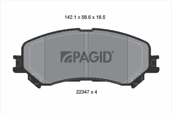 Bremsbelagsatz, Scheibenbremse Vorderachse PAGID T2554N Bild Bremsbelagsatz, Scheibenbremse Vorderachse PAGID T2554N