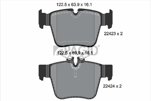 Bremsbelagsatz, Scheibenbremse Hinterachse PAGID T2567N