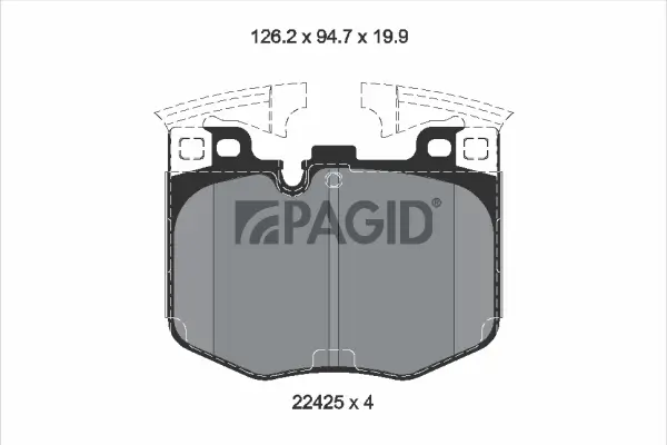 Bremsbelagsatz, Scheibenbremse Vorderachse PAGID T2547N