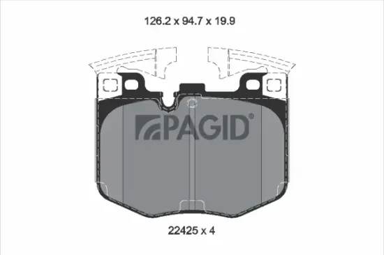 Bremsbelagsatz, Scheibenbremse Vorderachse PAGID T2547N Bild Bremsbelagsatz, Scheibenbremse Vorderachse PAGID T2547N