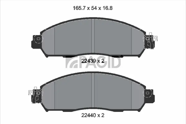 Bremsbelagsatz, Scheibenbremse Vorderachse PAGID T2576N