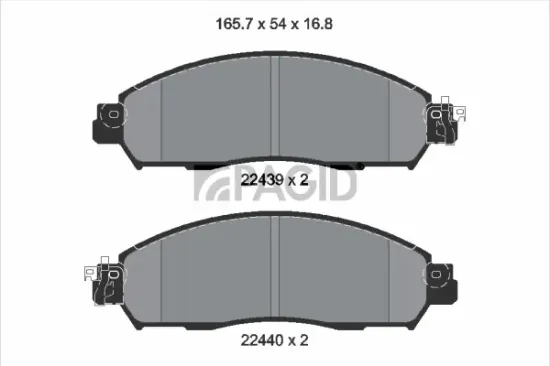 Bremsbelagsatz, Scheibenbremse Vorderachse PAGID T2576N Bild Bremsbelagsatz, Scheibenbremse Vorderachse PAGID T2576N