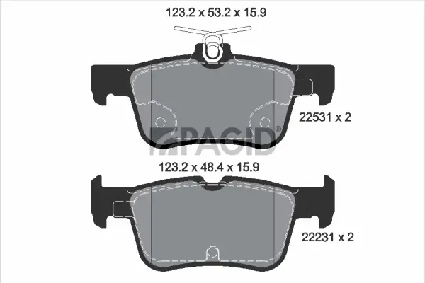 Bremsbelagsatz, Scheibenbremse Hinterachse PAGID T4181N