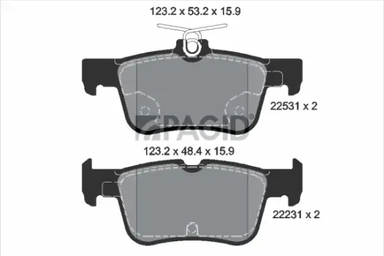Bremsbelagsatz, Scheibenbremse Hinterachse PAGID T4181N Bild Bremsbelagsatz, Scheibenbremse Hinterachse PAGID T4181N