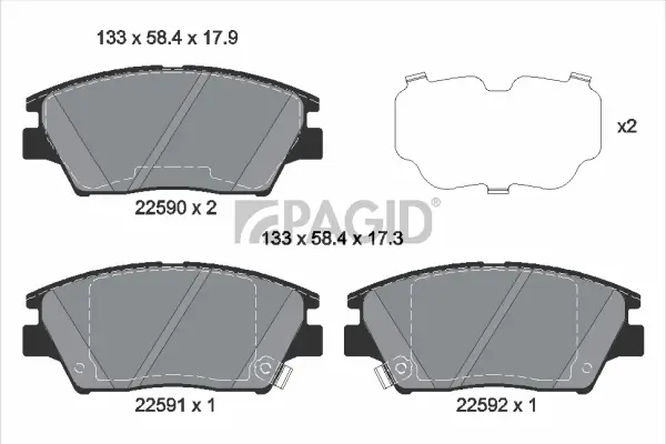 Bremsbelagsatz, Scheibenbremse Vorderachse PAGID T2493N