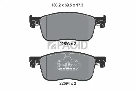 Bremsbelagsatz, Scheibenbremse Vorderachse PAGID T2666N Bild Bremsbelagsatz, Scheibenbremse Vorderachse PAGID T2666N