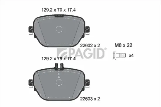 Bremsbelagsatz, Scheibenbremse Hinterachse PAGID T2650N Bild Bremsbelagsatz, Scheibenbremse Hinterachse PAGID T2650N