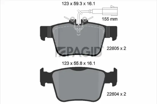 Bremsbelagsatz, Scheibenbremse Hinterachse PAGID T4177N Bild Bremsbelagsatz, Scheibenbremse Hinterachse PAGID T4177N
