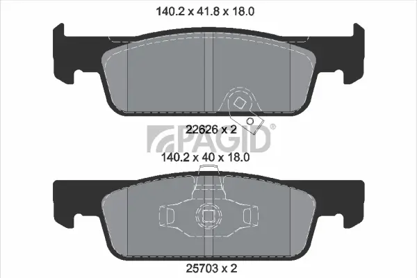 Bremsbelagsatz, Scheibenbremse Vorderachse PAGID T2659N