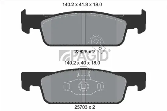 Bremsbelagsatz, Scheibenbremse Vorderachse PAGID T2659N Bild Bremsbelagsatz, Scheibenbremse Vorderachse PAGID T2659N