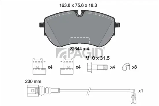 Bremsbelagsatz, Scheibenbremse Vorderachse PAGID T4257N Bild Bremsbelagsatz, Scheibenbremse Vorderachse PAGID T4257N