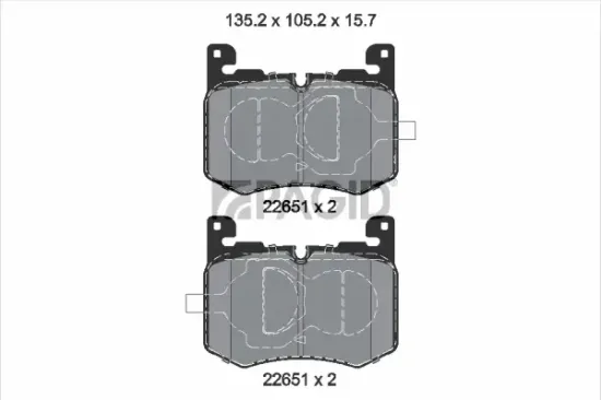 Bremsbelagsatz, Scheibenbremse Vorderachse PAGID T2346N Bild Bremsbelagsatz, Scheibenbremse Vorderachse PAGID T2346N