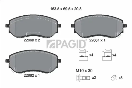 Bremsbelagsatz, Scheibenbremse Vorderachse PAGID T2769N Bild Bremsbelagsatz, Scheibenbremse Vorderachse PAGID T2769N