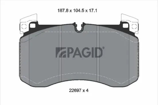 Bremsbelagsatz, Scheibenbremse Vorderachse PAGID T2850N Bild Bremsbelagsatz, Scheibenbremse Vorderachse PAGID T2850N