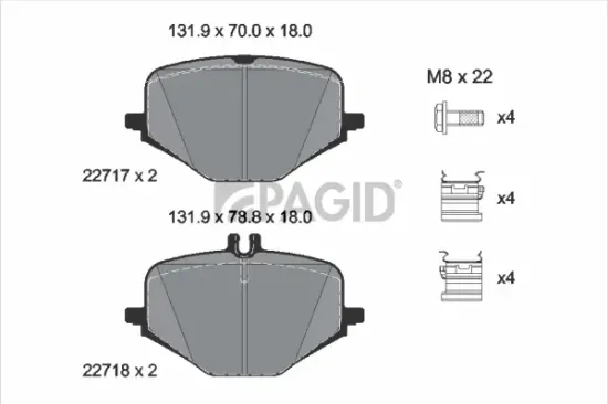 Bremsbelagsatz, Scheibenbremse Hinterachse PAGID T2348N Bild Bremsbelagsatz, Scheibenbremse Hinterachse PAGID T2348N