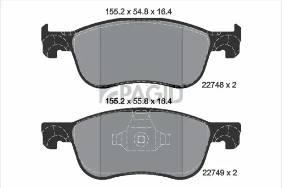 Bremsbelagsatz, Scheibenbremse Vorderachse PAGID T2793N Bild Bremsbelagsatz, Scheibenbremse Vorderachse PAGID T2793N