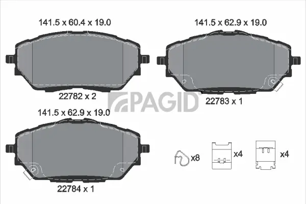 Bremsbelagsatz, Scheibenbremse Vorderachse PAGID T2687N