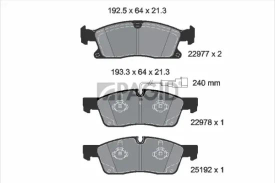 Bremsbelagsatz, Scheibenbremse Vorderachse PAGID T2777N Bild Bremsbelagsatz, Scheibenbremse Vorderachse PAGID T2777N