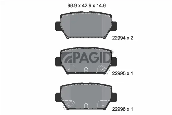 Bremsbelagsatz, Scheibenbremse Hinterachse PAGID T2785N