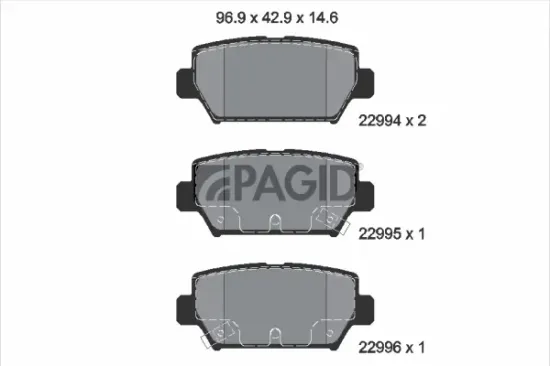 Bremsbelagsatz, Scheibenbremse Hinterachse PAGID T2785N Bild Bremsbelagsatz, Scheibenbremse Hinterachse PAGID T2785N