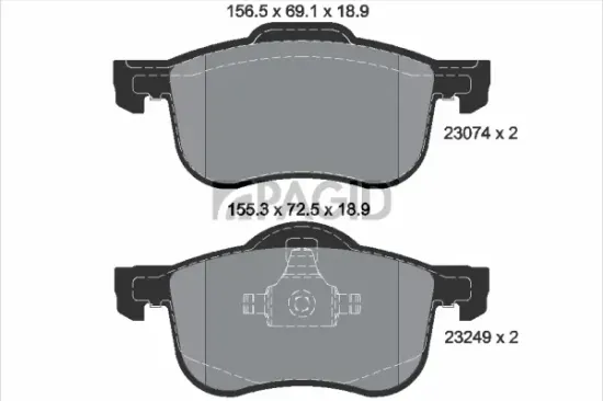 Bremsbelagsatz, Scheibenbremse Vorderachse PAGID T1579N Bild Bremsbelagsatz, Scheibenbremse Vorderachse PAGID T1579N