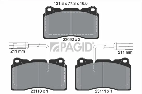 Bremsbelagsatz, Scheibenbremse Vorderachse PAGID T5113N