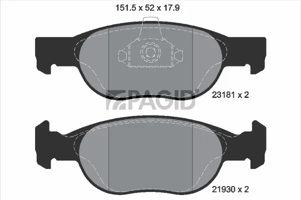 Bremsbelagsatz, Scheibenbremse Vorderachse PAGID T1151N