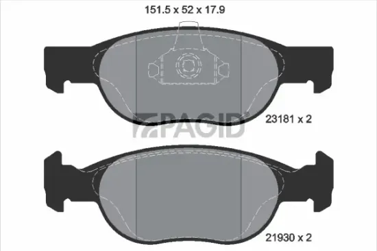 Bremsbelagsatz, Scheibenbremse Vorderachse PAGID T1151N Bild Bremsbelagsatz, Scheibenbremse Vorderachse PAGID T1151N