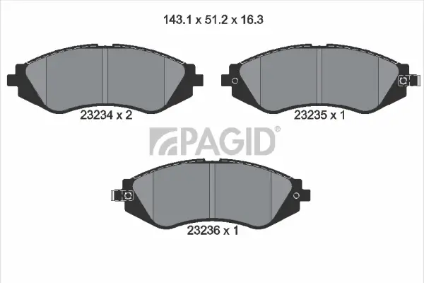 Bremsbelagsatz, Scheibenbremse Vorderachse PAGID T3106N