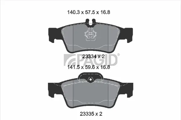 Bremsbelagsatz, Scheibenbremse Hinterachse PAGID T5155N
